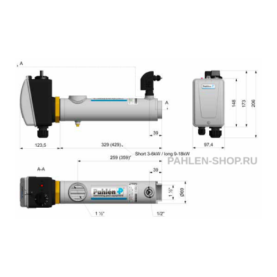 Электронагреватель с датчиком давления Compact 11P120, Pahlen 13982412